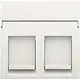 Niko 101-65200 centraalplaat 2-voudig vlak tbv RJ draagring white