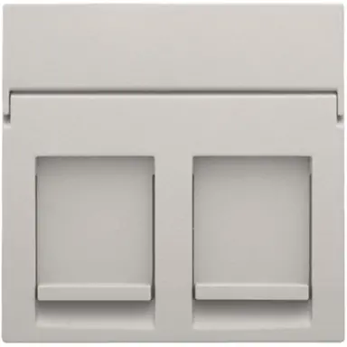 Niko 102-65200 centraalplaat 2-voudig tbv RJ draagring light grey