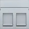 Niko 121-65200 centraalplaat 2-voudig vlak tbv RJ draagring sterling coated