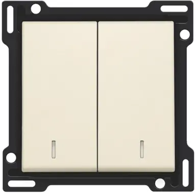Niko 100-61507 schakelwip 2-voudig met controlevenster cream