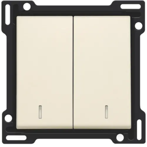 Niko 100-61507 schakelwip 2-voudig met controlevenster cream