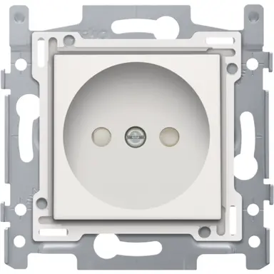 Niko 101-66515 wandcontactdoos zonder randaarde met afdekking white