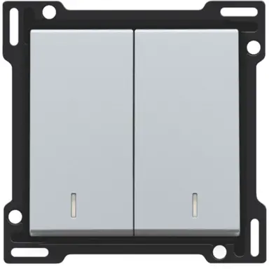 Niko 121-61507 schakelwip 2-voudig met controlevenster sterling coated