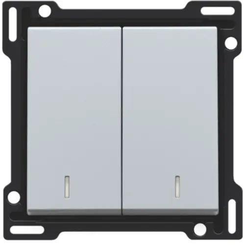 Niko 121-61507 schakelwip 2-voudig met controlevenster sterling coated