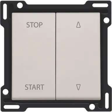 Niko 102-65905 jaloezieknop tbv tweevoudige elektrisch gescheiden schakelaar light grey