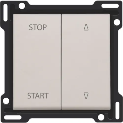 Niko 102-65905 jaloezieknop tbv tweevoudige elektrisch gescheiden schakelaar light grey