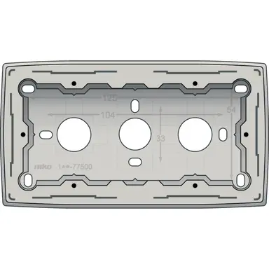 Niko 102-77500 opbouwbak 2-voudig zonder afdekraam Original light grey