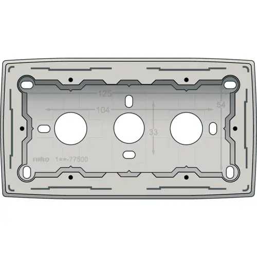 Niko 102-77500 opbouwbak 2-voudig zonder afdekraam Original light grey