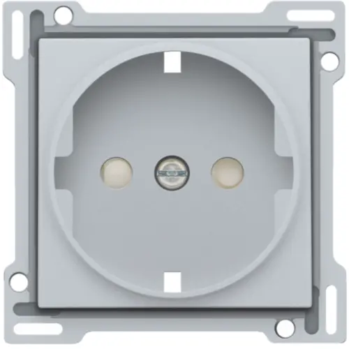 Niko 121-66901 afdekplaat voor wandcontactdoos randaarde kindveilig sterling coated