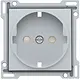 Niko 121-66901 afdekplaat voor wandcontactdoos randaarde kindveilig sterling coated