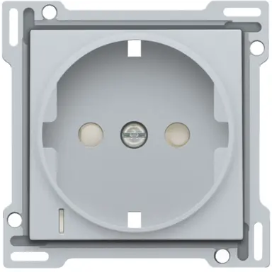 Niko 121-66908 afdekplaat voor wandcontactdoos randaarde kindveilig spanningsaanduiding sterling coated