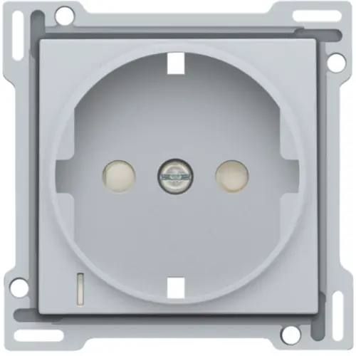 Niko 121-66908 afdekplaat voor wandcontactdoos randaarde kindveilig spanningsaanduiding sterling coated
