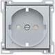 Niko 121-66908 afdekplaat voor wandcontactdoos randaarde kindveilig spanningsaanduiding sterling coated