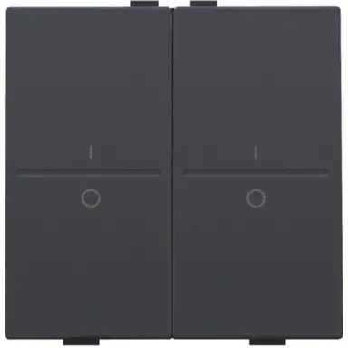 Niko 122-00008 tweevoudige toets opdruk 1-0 voor busdrukknop anthracite coated