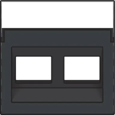 Niko 122-65400 centraalplaat 2-voudig tbv RJ draagring schuin met tekstveld anthracite coated