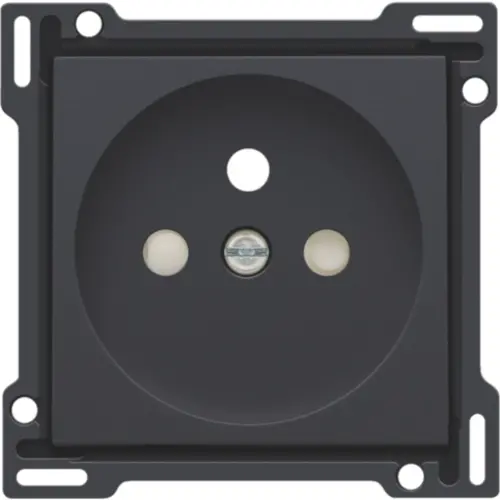 Niko 122-66601 afdekplaat voor wandcontactdoos met penaarde Belgie kindveilig anthracite coated