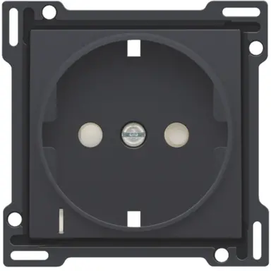 Niko 122-66908 afdekplaat voor wandcontactdoos randaarde kindveilig spanningsaanduiding anthracite coated