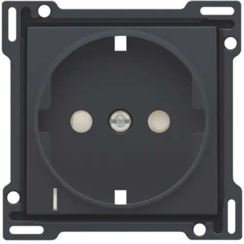Niko 122-66908 afdekplaat voor wandcontactdoos randaarde kindveilig spanningsaanduiding anthracite coated
