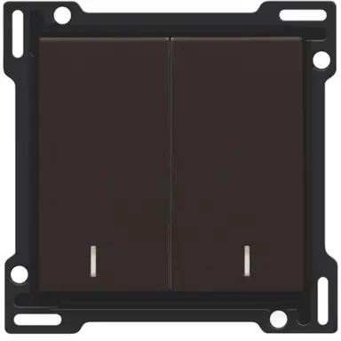 Niko 124-61507 schakelwip 2-voudig met controlevenster dark brown coated