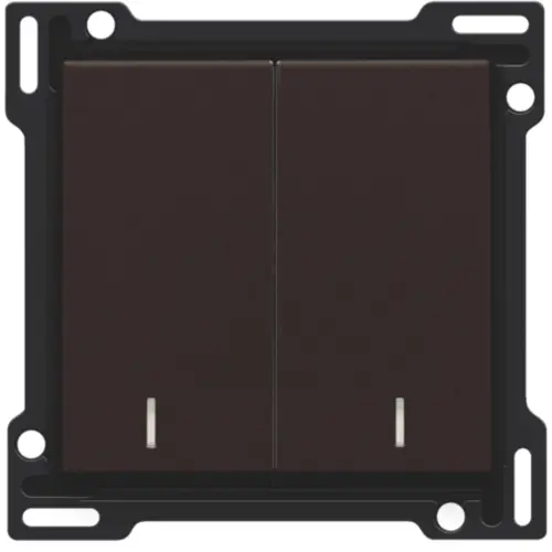 Niko 124-61507 schakelwip 2-voudig met controlevenster dark brown coated