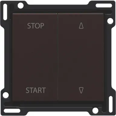 Niko 124-65905 jaloezieknop tbv tweevoudige elektrisch gescheiden schakelaar dark brown coated