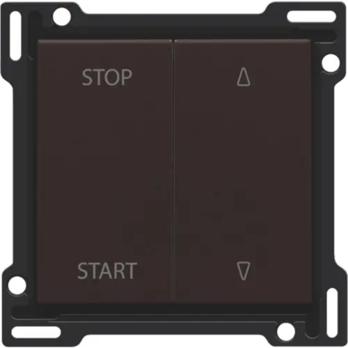 Niko 124-65905 jaloezieknop tbv tweevoudige elektrisch gescheiden schakelaar dark brown coated