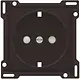 Niko 124-66901 afdekplaat voor wandcontactdoos randaarde kindveilig dark brown coated