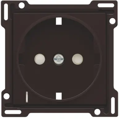 Niko 124-66908 afdekplaat voor wandcontactdoos randaarde kindveilig spanningsaanduiding dark brown coated