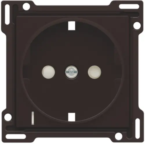 Niko 124-66908 afdekplaat voor wandcontactdoos randaarde kindveilig spanningsaanduiding dark brown coated