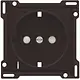 Niko 124-66908 afdekplaat voor wandcontactdoos randaarde kindveilig spanningsaanduiding dark brown coated