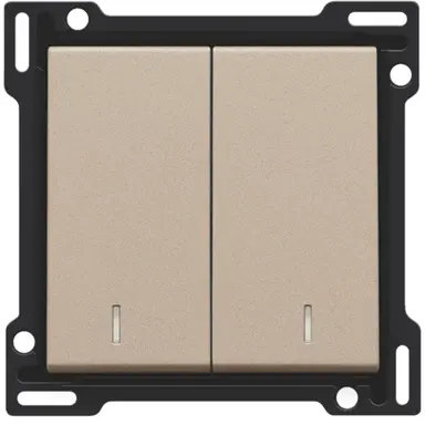 Niko 157-61507 schakelwip 2-voudig met controlevenster champagne coated