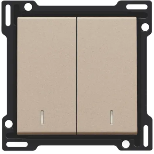 Niko 157-61507 schakelwip 2-voudig met controlevenster champagne coated