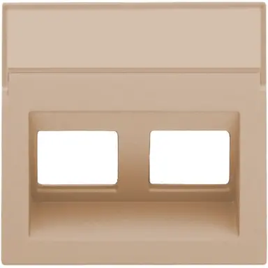 Niko 157-65400 centraalplaat 2-voudig tbv RJ draagring schuin met tekstveld champagne coated