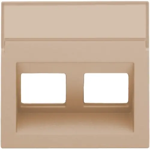 Niko 157-65400 centraalplaat 2-voudig tbv RJ draagring schuin met tekstveld champagne coated