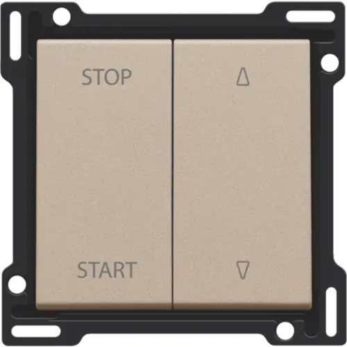 Niko 157-65905 jaloezieknop tbv tweevoudige elektrisch gescheiden schakelaar champagne coated