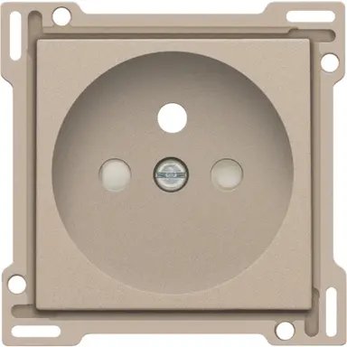 Niko 157-66601 afdekplaat voor wandcontactdoos met penaarde Belgie kindveilig champagne coated