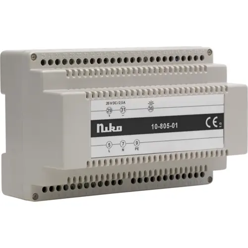 Niko 10-805-01 Modulaire Gelijkspanningsvoeding voor Uitgebreide Videofoniesystemen