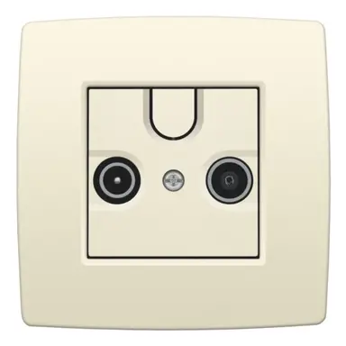 Niko 100-69593 centraalplaat coax voor TV en FM cream