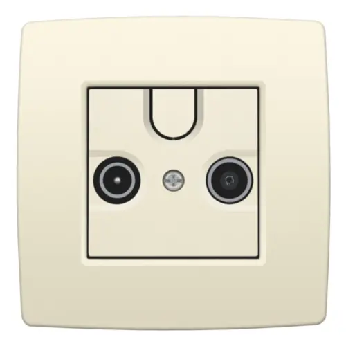 Niko 100-69593 centraalplaat coax voor TV en FM cream
