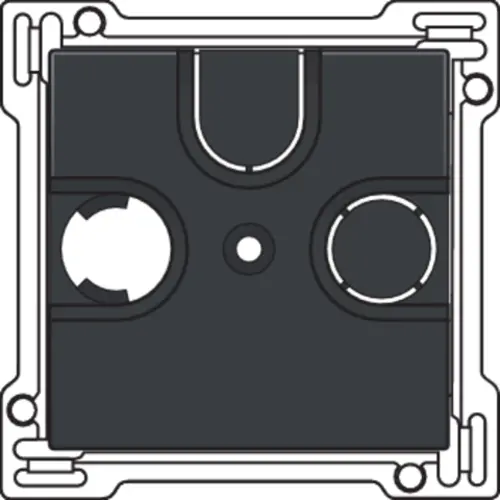 Niko 122-69593 centraalplaat coax voor TV en FM anthracite coated