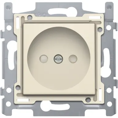 Niko 100-66515 wandcontactdoos zonder randaarde met afdekking cream