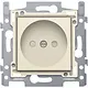 Niko 100-66515 wandcontactdoos zonder randaarde met afdekking cream