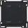 Niko 161-65905 jaloezieknop tbv tweevoudige elektrisch gescheiden schakelaar black coated