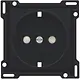 Niko 161-66901 afdekplaat voor wandcontactdoos randaarde kindveilig black coated