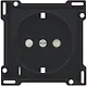 Niko 161-66908 afdekplaat voor wandcontactdoos randaarde kindveilig spanningsaanduiding black coated