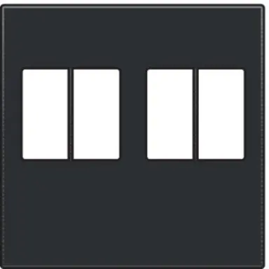 Niko 161-69701 centraalplaat 2-voudig voor stereo luidspreker aansluitdoos black coated