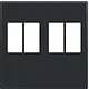 Niko 161-69701 centraalplaat 2-voudig voor stereo luidspreker aansluitdoos black coated