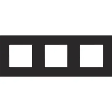 Niko 161-76700 afdekraam 3-voudig Pure black steel coated