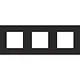 Niko 161-76700 afdekraam 3-voudig Pure black steel coated