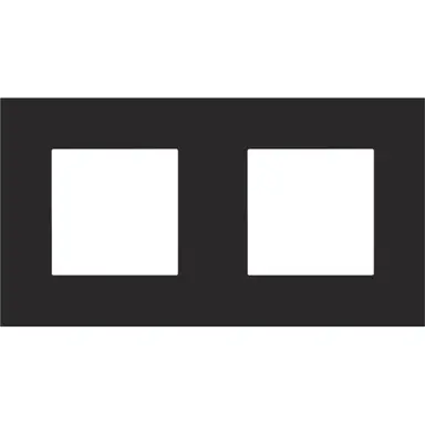 Niko 161-76800 afdekraam 2-voudig Pure black steel coated